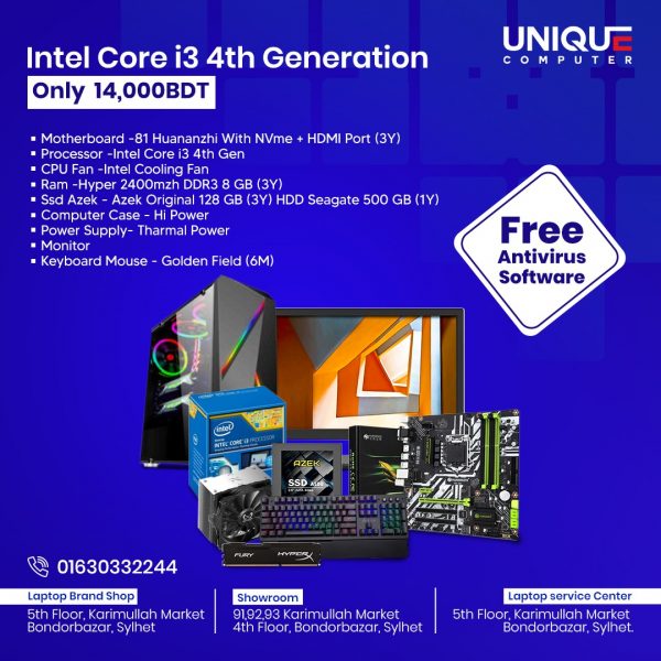 Unique PC Intel Core i3 4th Gen PC